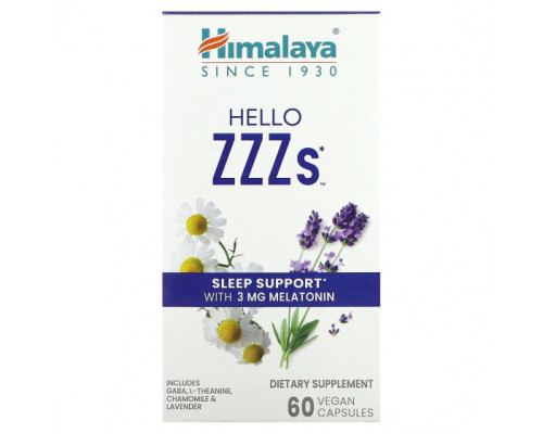 Для здорового сна Himalaya, Hello ZZZs`` 60 веганских капсул Для здорового сна Himalaya, Hello ZZZs`` 60 веганских капсул
