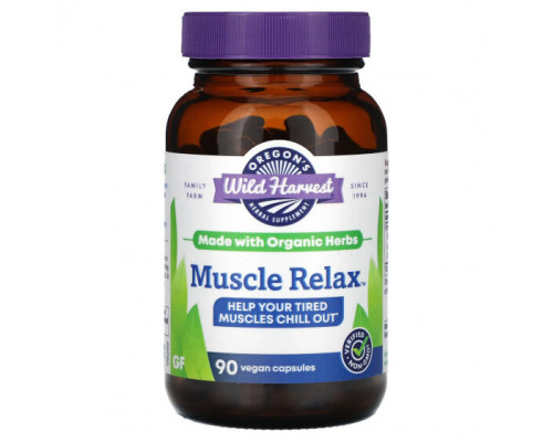 Растительные экстракты и настойки Oregons Wild Harvest, Muscle Relax, 90 веганских капсул Растительные экстракты и настойки Oregons Wild Harvest, Muscle Relax, 90 веганских капсул