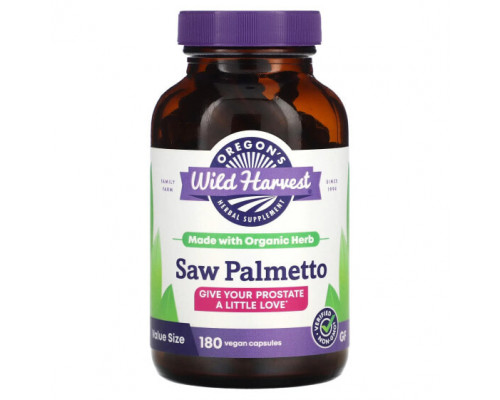 Мужское здоровье Oregons Wild Harvest, Saw Palmetto, 180 веганских капсул Мужское здоровье Oregons Wild Harvest, Saw Palmetto, 180 веганских капсул
