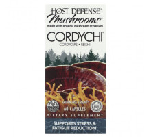 Грибы Fungi Perfecti Host Defense, Host Defense Mushrooms, Кордичи, способствуют снижению стресса и усталости, 60 вегетарианских капсул
