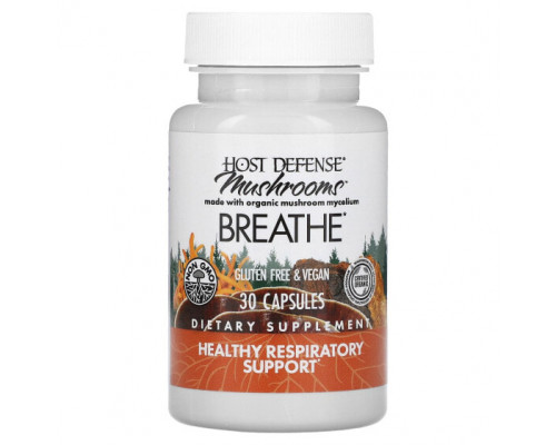 Грибы Fungi Perfecti Host Defense, Host Defense Mushrooms, Breath, здоровое дыхание, 30 капсул Грибы Fungi Perfecti Host Defense, Host Defense Mushrooms, Breath, здоровое дыхание, 30 капсул