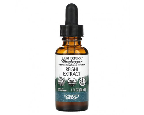 Грибы Fungi Perfecti Host Defense, Host Defense Mushrooms, органический экстракт рейши, 30 мл (1 жидк. Унция) Грибы Fungi Perfecti Host Defense, Host Defense Mushrooms, органический экстракт рейши, 30 мл (1 жидк. Унция)