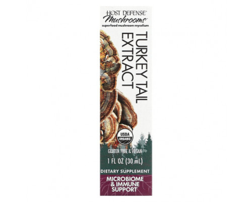 Грибы Mushrooms, Organic Turkey Tail Extract, 1 fl oz (30 ml) Грибы Mushrooms, Organic Turkey Tail Extract, 1 fl oz (30 ml)