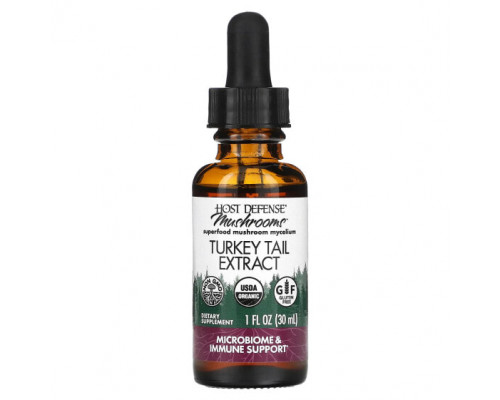 Грибы Mushrooms, Organic Turkey Tail Extract, 1 fl oz (30 ml) Грибы Mushrooms, Organic Turkey Tail Extract, 1 fl oz (30 ml)