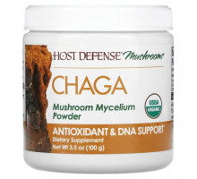Грибы Fungi Perfecti Host Defense, Mushrooms, чага, порошок мицелия грибов, 100 г (3,5 унции)