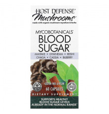 Грибы Mushrooms, MycoBotanicals, Blood Sugar, 60 Capsules