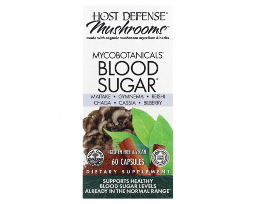 Грибы Mushrooms, MycoBotanicals, Blood Sugar, 60 Capsules Грибы Mushrooms, MycoBotanicals, Blood Sugar, 60 Capsules