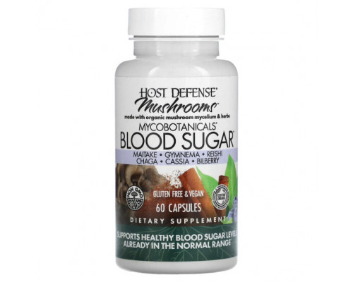 Грибы Mushrooms, MycoBotanicals, Blood Sugar, 60 Capsules Грибы Mushrooms, MycoBotanicals, Blood Sugar, 60 Capsules