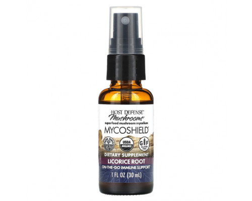 Грибы Mushrooms, MycoShield Spray, Licorice Root, 1 fl oz (30 ml) Грибы Mushrooms, MycoShield Spray, Licorice Root, 1 fl oz (30 ml)