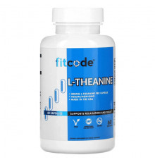 Улучшение памяти и работы мозга FITCODE, L-теанин, 200 мг, 60 растительных капсул
