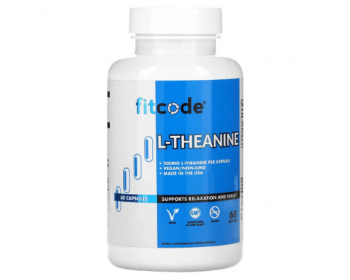 Улучшение памяти и работы мозга FITCODE, L-теанин, 200 мг, 60 растительных капсул Улучшение памяти и работы мозга FITCODE, L-теанин, 200 мг, 60 растительных капсул