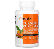 Имбирь и куркума FITCODE, Куркумин, куркумин, 500 мг, 90 растительных капсул