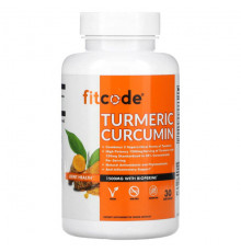 Имбирь и куркума FITCODE, Куркумин, куркумин, 500 мг, 90 растительных капсул
