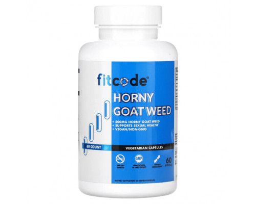 Мужское здоровье FITCODE, Horny Goat Weed, 500 мг, 60 растительных капсул Мужское здоровье FITCODE, Horny Goat Weed, 500 мг, 60 растительных капсул