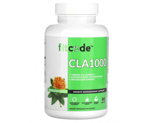 Для похудения и контроля веса FITCODE, CLA1000, 1000 мг, 90 мягких таблеток Для похудения и контроля веса FITCODE, CLA1000, 1000 мг, 90 мягких таблеток