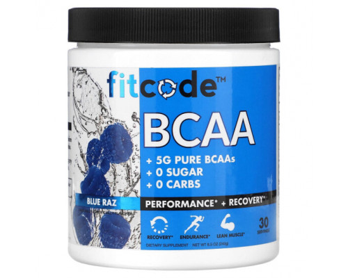 Аминокислоты FITCODE, BCAA, голубая малина, 240 г (8,5 унции) Аминокислоты FITCODE, BCAA, голубая малина, 240 г (8,5 унции)