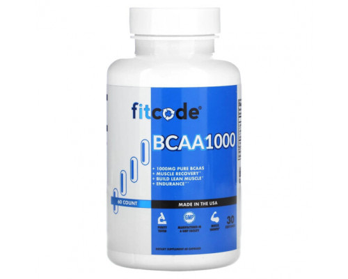 Аминокислоты FITCODE, BCAA 1000, 500 мг, 60 шт. Аминокислоты FITCODE, BCAA 1000, 500 мг, 60 шт.