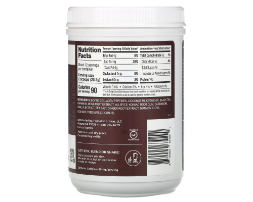 Primal Kitchen, Collagen Keto Latte, Chai Tea, 8.55 oz (242.4 g) Primal Kitchen, Collagen Keto Latte, Chai Tea, 8.55 oz (242.4 g)