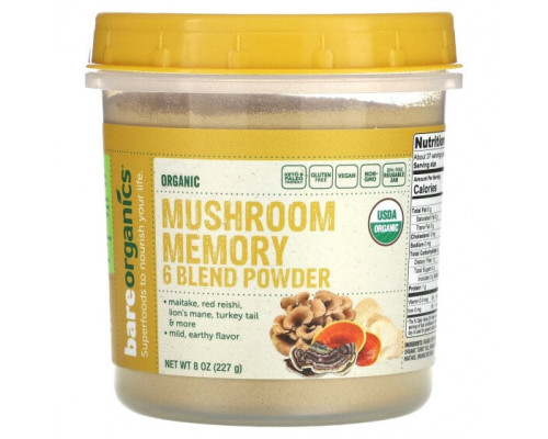 Грибы Organic Mushroom Memory 6 Blend Powder, 8 oz (227 g) Грибы Organic Mushroom Memory 6 Blend Powder, 8 oz (227 g)