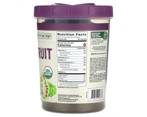 Фрукты и ягоды BareOrganics, Порошок из необработанных органических фруктов нони, 227 г (8 унций) Фрукты и ягоды BareOrganics, Порошок из необработанных органических фруктов нони, 227 г (8 унций)