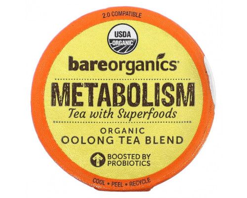 Травяные сборы и чаи BareOrganics, Metabolism, чай с суперфудами, улун, 10 чашек по 4 г (0,14 унции) Травяные сборы и чаи BareOrganics, Metabolism, чай с суперфудами, улун, 10 чашек по 4 г (0,14 унции)