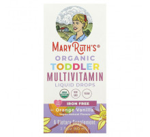 Детское здоровье MaryRuth Organics, Органические мультивитаминные жидкие капли для малышей, для детей от 1 до 3 лет, с апельсином и ванилью, 60 мл (2 жидк. Унции)
