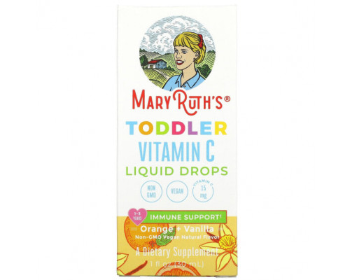 Детское здоровье MaryRuth Organics, Жидкие капли с витамином С для малышей, для детей от 1 до 3 лет, апельсин и ваниль, 30 мл (1 жидк. Унция) Детское здоровье MaryRuth Organics, Жидкие капли с витамином С для малышей, для детей от 1 до 3 лет, апельсин и ваниль, 30 мл (1 жидк. Унция)