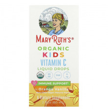 Витамин C MaryRuth Organics, Organic, жидкие капли с витамином C для детей, для детей от 4 до 13 лет, с апельсином и ванилью, 60 мл (2 жидк. Унции)