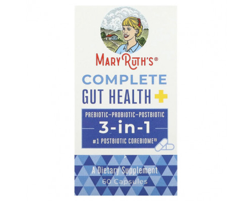 Для пищеварительной системы MaryRuth Organics, Complete Gut Health, 3-в-1, 60 капсул Для пищеварительной системы MaryRuth Organics, Complete Gut Health, 3-в-1, 60 капсул
