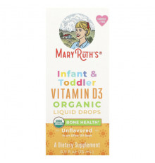 Витамин D MaryRuth Organics, Органические жидкие капли с витамином D3 для младенцев и малышей, от 6 месяцев до 3 лет, без добавок, 15 мл (0,5 жидк. Унции)