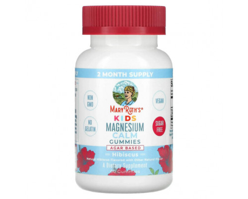 Магний MaryRuth Organics, Успокаивающие жевательные таблетки с магнием, для детей, гибискус, 60 жевательных таблеток Магний MaryRuth Organics, Успокаивающие жевательные таблетки с магнием, для детей, гибискус, 60 жевательных таблеток