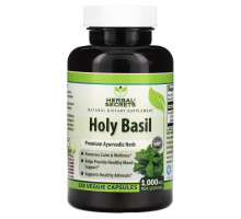 Аюрведа Herbal Secrets, Базилик священный, 500 мг, 120 растительных капсул