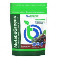 Зелень и зеленые овощи BioTRUST, MetaboGreens, бодрящие ягоды, 261 г (9,2 унции)