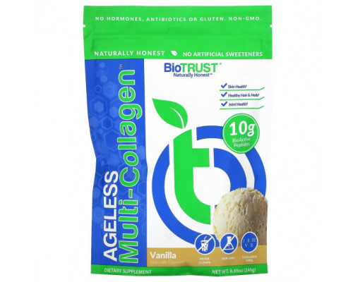 Для мышц и суставов BioTRUST, Ageless Multi-Collagen, ваниль, 246 г (8,69 унции) Для мышц и суставов BioTRUST, Ageless Multi-Collagen, ваниль, 246 г (8,69 унции)