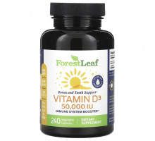 Витамин D Forest Leaf, Витамин D3, 1250 мкг (50 000 МЕ), 240 растительных капсул