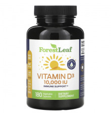 Витамин D Vitamin D3, 250 mcg (10,000 IU), 180 Vegetable Capsules