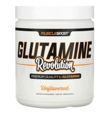 L-карнитин и L-глютамин MuscleSport, Glutamine Revolution, без добавок, 300 г (10,6 унции)