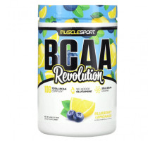 Аминокислоты MuscleSport, BCAA, Revolution, черничный лимонад, 450 г (15,9 унции)