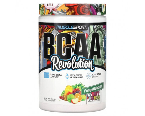 Аминокислоты MuscleSport, BCAA, Revolution, фруктовый пунш, 450 г (15,9 унции) Аминокислоты MuscleSport, BCAA, Revolution, фруктовый пунш, 450 г (15,9 унции)