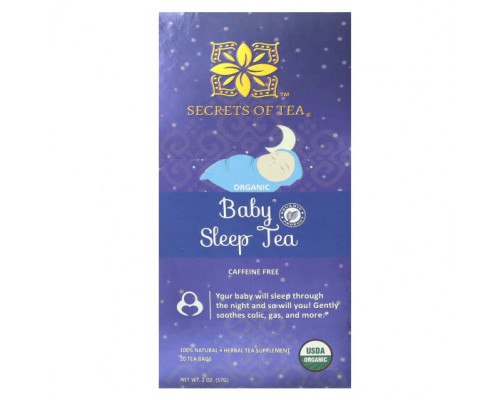 Травяные сборы и чаи Secrets of Tea, органический чай для сна, для детей, без кофеина, 20 чайных пакетиков, 57 г (2 унции) Травяные сборы и чаи Secrets of Tea, органический чай для сна, для детей, без кофеина, 20 чайных пакетиков, 57 г (2 унции)