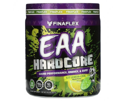 Аминокислоты EAA Hardcore, Lemon-Lime, 14.2 oz (402 g) Аминокислоты EAA Hardcore, Lemon-Lime, 14.2 oz (402 g)