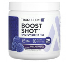 Энергетики TransformHQ, Boost Shot, смесь для энергетического напитка, голубая малина, 137,2 г (4,8 унции)