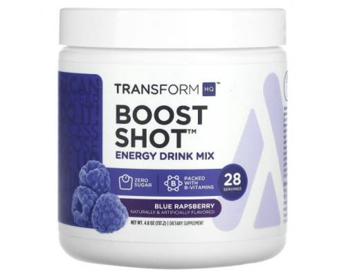 Энергетики TransformHQ, Boost Shot, смесь для энергетического напитка, голубая малина, 137,2 г (4,8 унции) Энергетики TransformHQ, Boost Shot, смесь для энергетического напитка, голубая малина, 137,2 г (4,8 унции)
