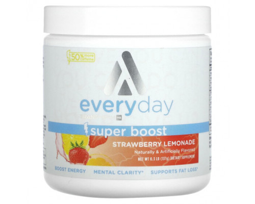 Энергетики TransformHQ, Everyday, Super Boost, со вкусом клубничного лимонада, 137 г (0,3 фунта) Энергетики TransformHQ, Everyday, Super Boost, со вкусом клубничного лимонада, 137 г (0,3 фунта)