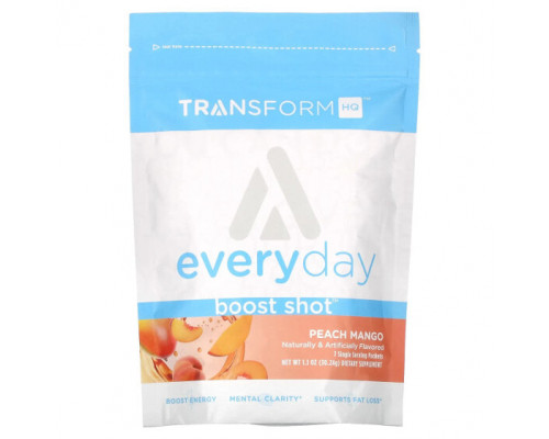 Энергетики TransformHQ, Everyday, Boost Shot, персик и манго, 30,24 г (1,1 унции) Энергетики TransformHQ, Everyday, Boost Shot, персик и манго, 30,24 г (1,1 унции)