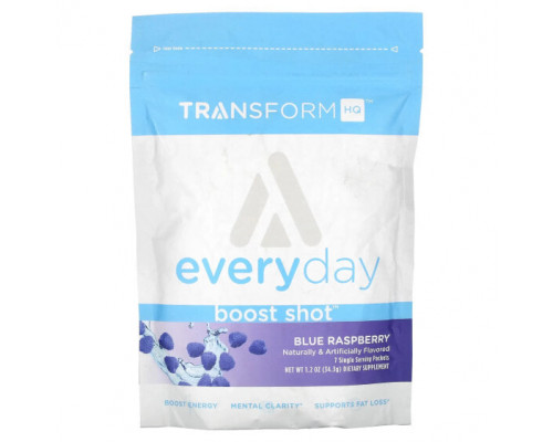 Энергетики TransformHQ, Everyday, Boost Shot, голубая малина, 34,3 г (1,2 унции) Энергетики TransformHQ, Everyday, Boost Shot, голубая малина, 34,3 г (1,2 унции)