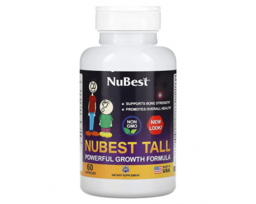 Детское здоровье NuBest, Tall, эффективное средство для роста, 60 капсул Детское здоровье NuBest, Tall, эффективное средство для роста, 60 капсул