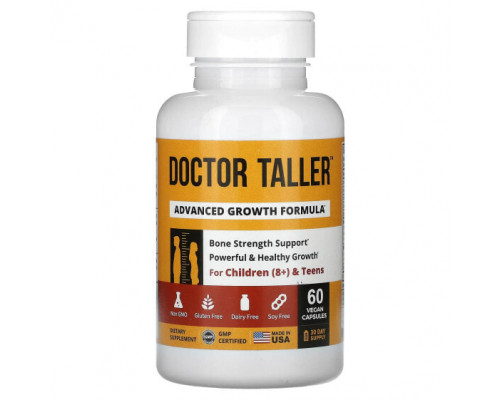 Детское здоровье NuBest, Doctor Taller, улучшенная формула роста, для детей от 8 лет и подростков, 60 веганских капсул Детское здоровье NuBest, Doctor Taller, улучшенная формула роста, для детей от 8 лет и подростков, 60 веганских капсул