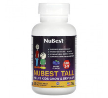 Детское здоровье NuBest, Tall, для детей от 2 до 9 лет, ягодный, 60 жевательных таблеток