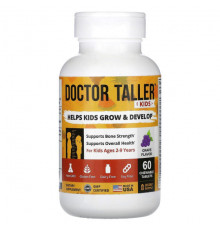 Детское здоровье NuBest, Doctor Taller, для детей от 2 до 9 лет, со вкусом винограда, 60 жевательных таблеток